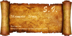 Stemper Irma névjegykártya