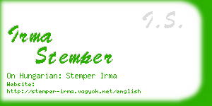 irma stemper business card